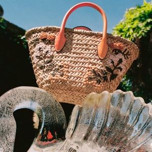Raffia basket bag